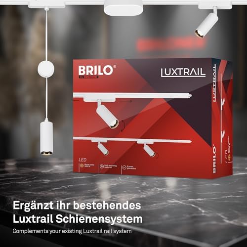  BRILONER Sistema de Rieles Luxtrail LED Tracklight Orientable Blanco Cálido Accesorio Foco de Techo Plafón
| BRILONER L